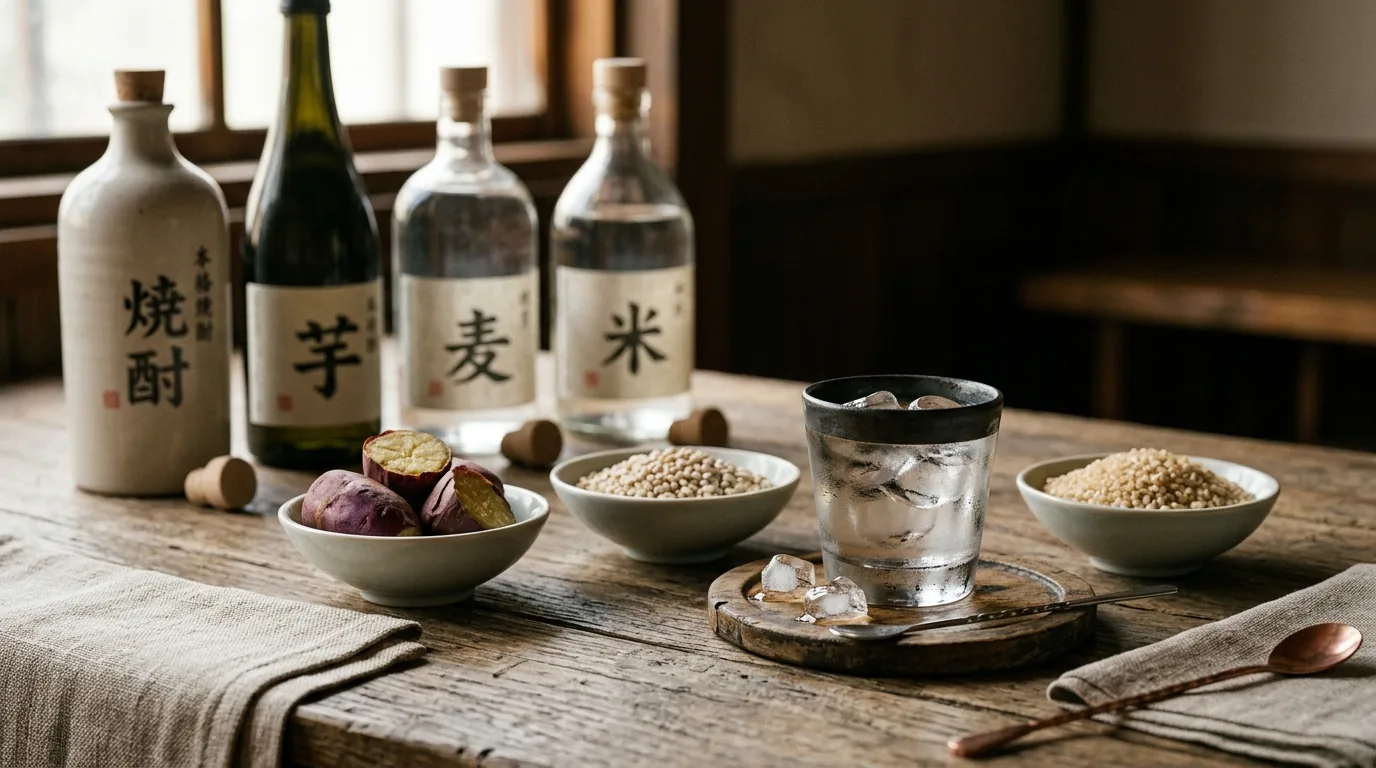 焼酎とは|甲類・乙類(本格焼酎)の違いと原料の基礎